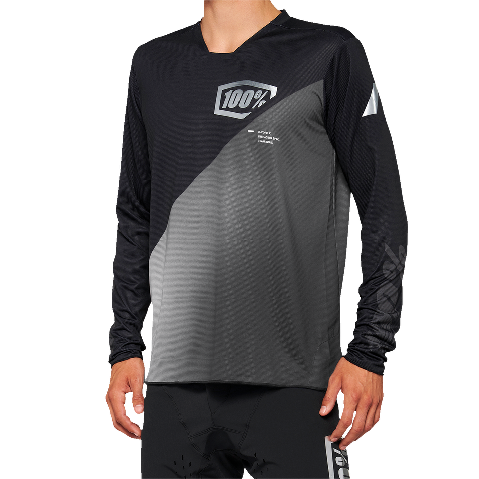 100% R-Core-X Long-Sleeve Jersey - Black/Gray - Medium 40000-00001