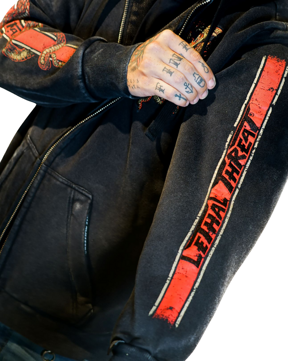 LETHAL THREAT Venom & Velocity Zip-Up Hoodie - Black - Medium HD84075M