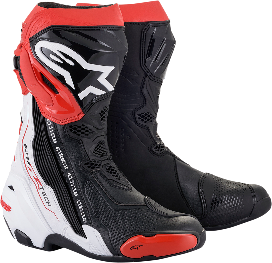 Botas ALPINESTARS Supertech R - Negro/Blanco/Rojo - US 8 / EU 42 2220021-123-42