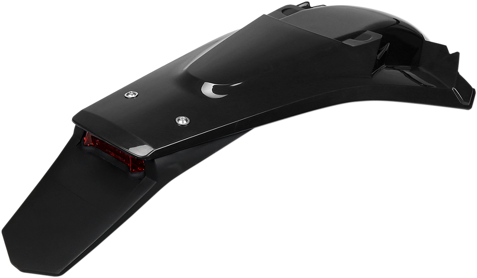 UFO Enduro Rear Fender - with Light - Black HU03388001