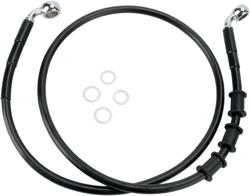 DRAG SPECIALTIES Brake Line - Front - Black - +6" 680219-6BLK