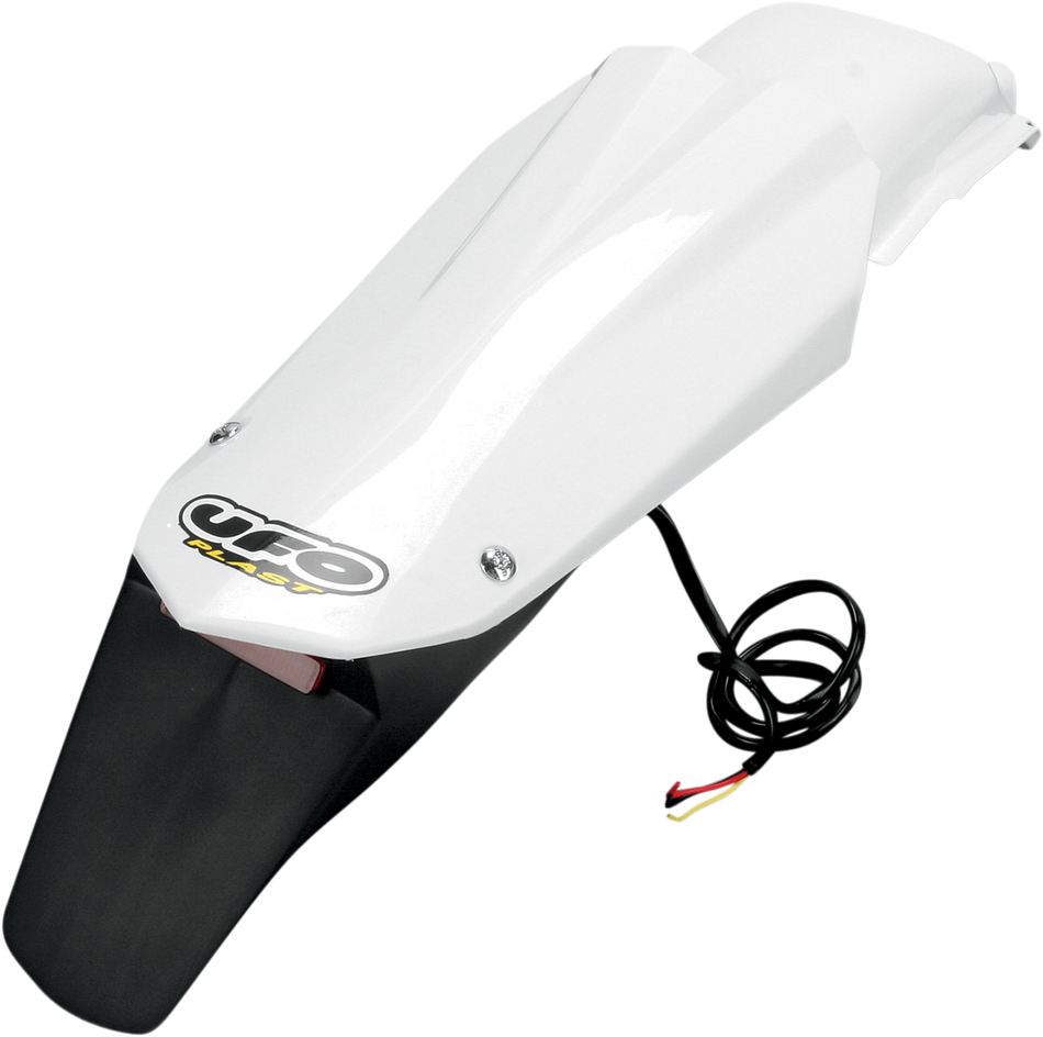 UFO Enduro Rear Fender - W/Light - White HU03314-041