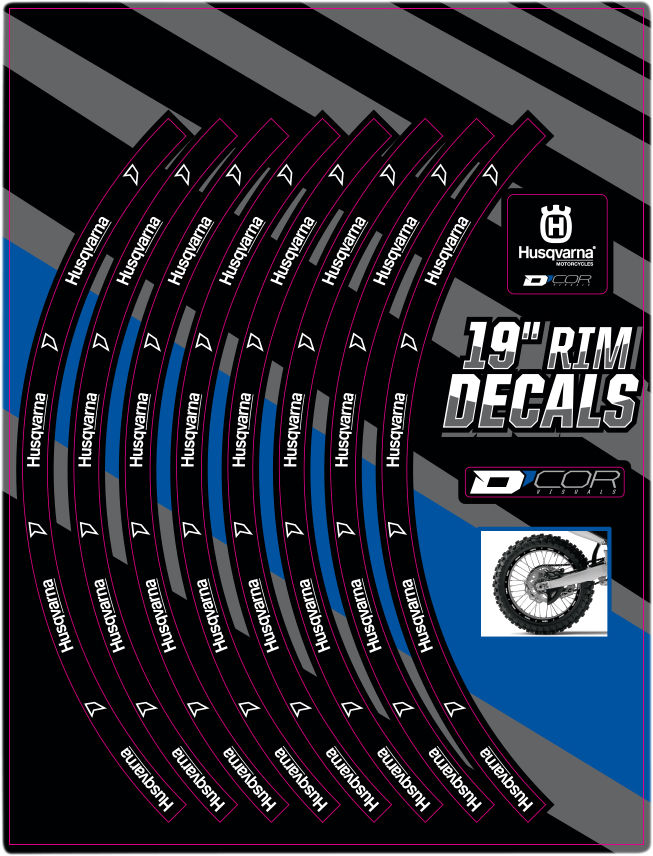 D'COR VISUALS Rim Decal - Husqvarna Logo - 19" Rear 40-80-209