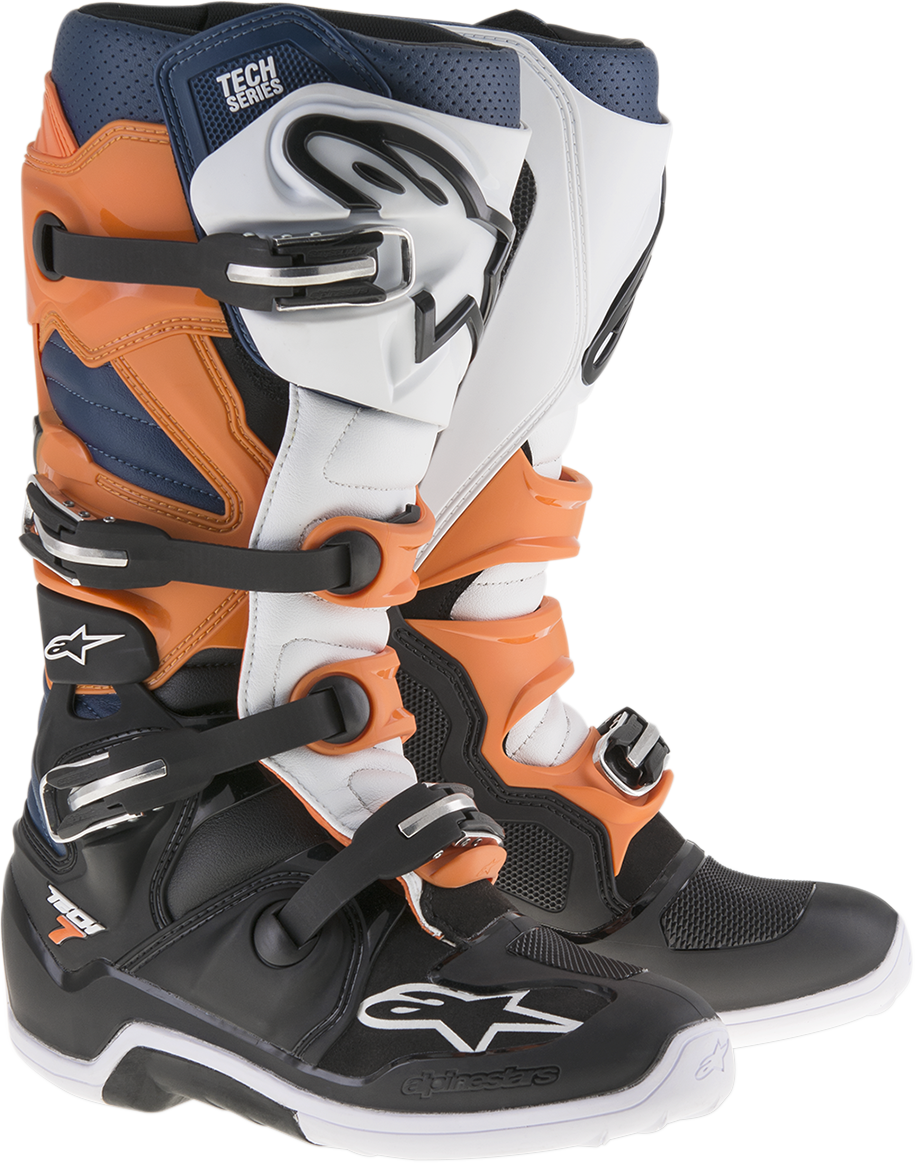 ALPINESTARS Tech 7 Stiefel - Schwarz/Orange/Weiß - US 5 2012014-1427-5