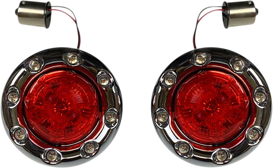 CUSTOM DYNAMICS Bullet Turn Signal 1156 - Chrome - Red Lens PB-BR-RR 56-CR