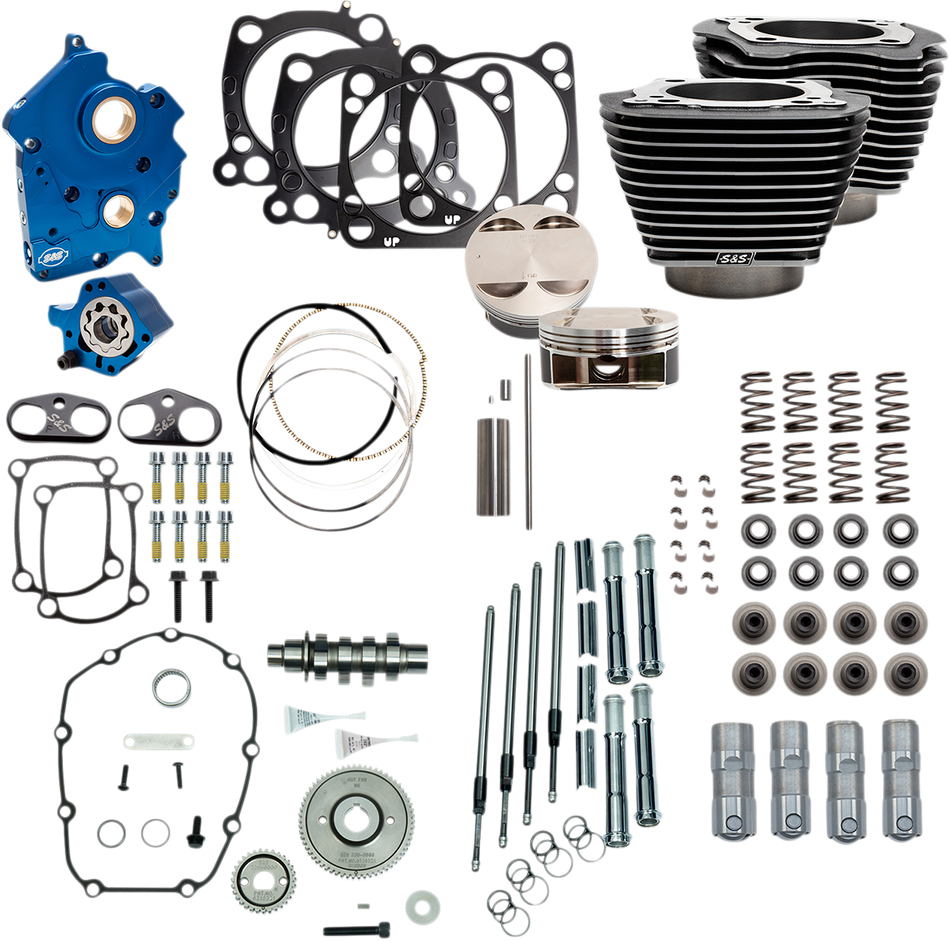 S&S CYCLE Power Pack - Gear Drive with Highlighted Fins - Black Granite - Water Cooled - M8 NOT RECOMMENDED F/TRIKES 310-1108A