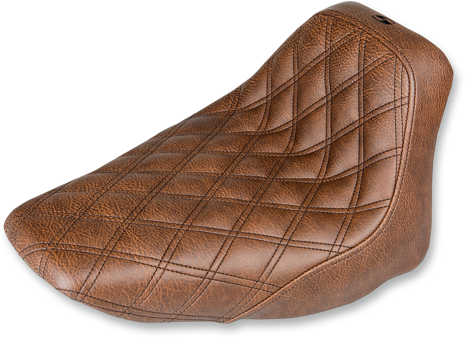 SADDLEMEN Renegade Solo Seat - Lattice Stitched - Brown - FLST 806-15-002BLS