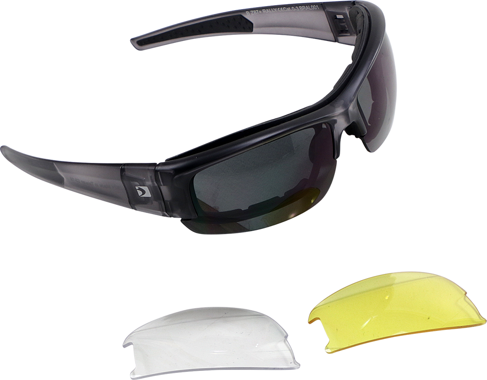 Gafas de sol convertibles BOBSTER Rally - Negro transparente mate - Lentes intercambiables BRAL001 