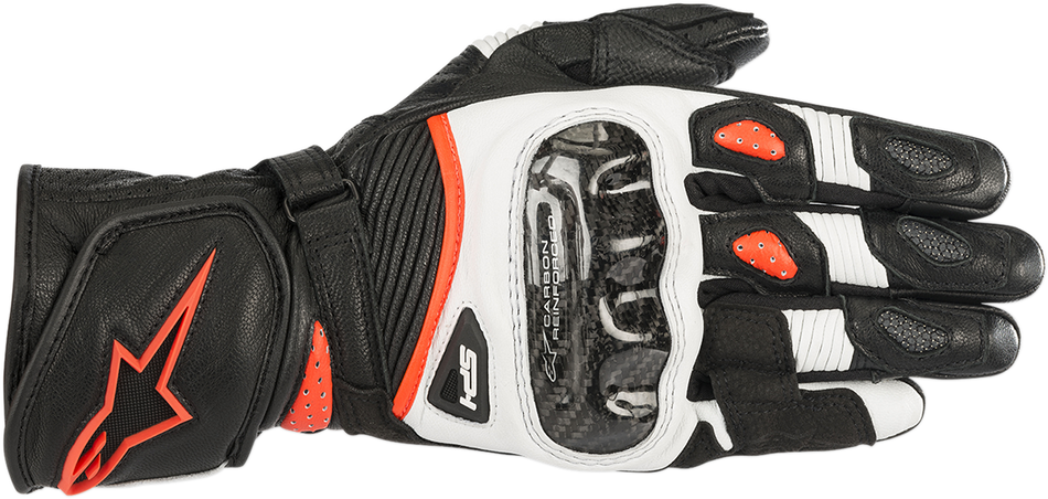 Guantes ALPINESTARS Stella SP-1 V2 - Negro/Blanco/Rojo Fluo - Grande 3518119-1231-L 