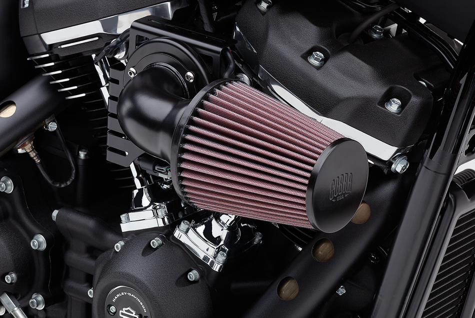 COBRA Cone Air Filter - Black/Black - Softail 606-0104-06B