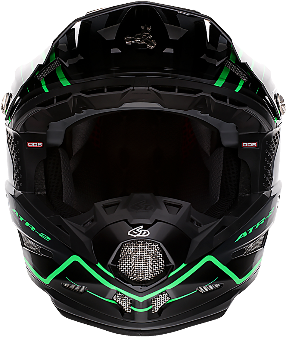 6D ATR-2 Helmet - Phase - Black/Green - Large 12-2847