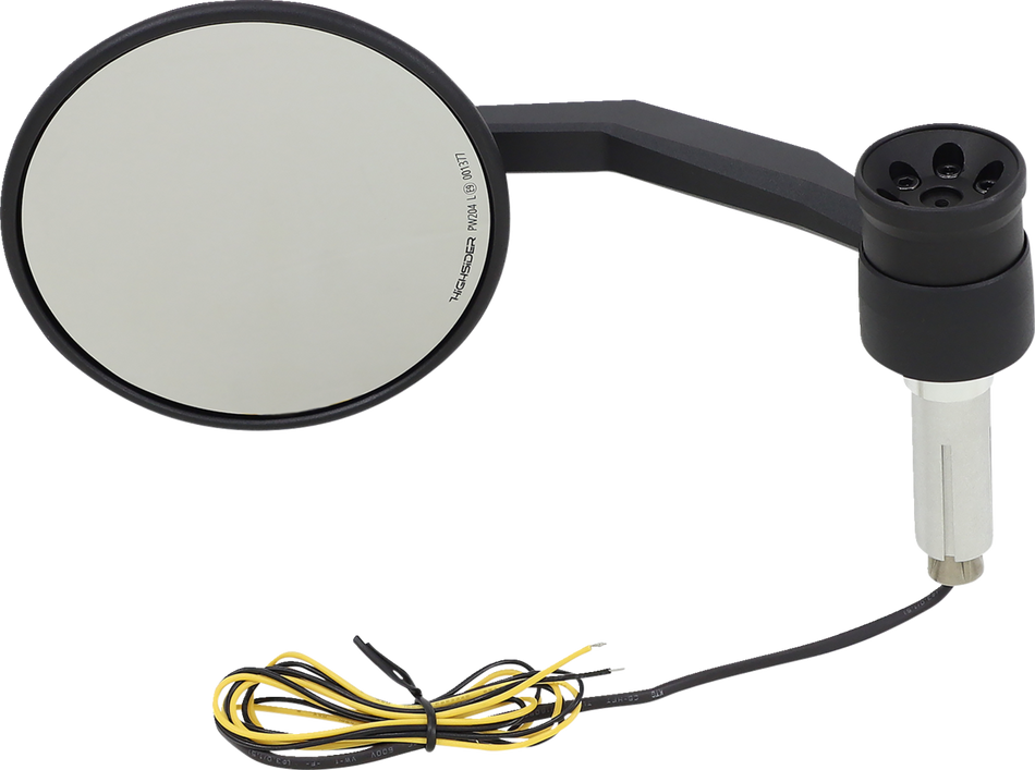 HIGHSIDER Mirror - Montana Rim - Side View - Turn Signal - Round - Black 301-528