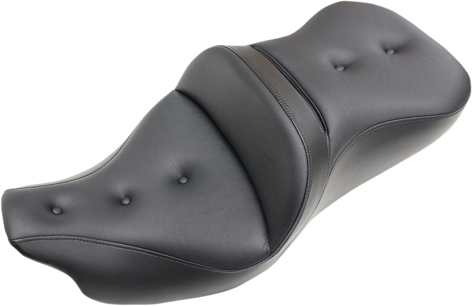 SADDLEMEN Pillow-Top Roadsofa Seat - with Backrest - Black - FLH/FLT '08-'23 808-07B-181