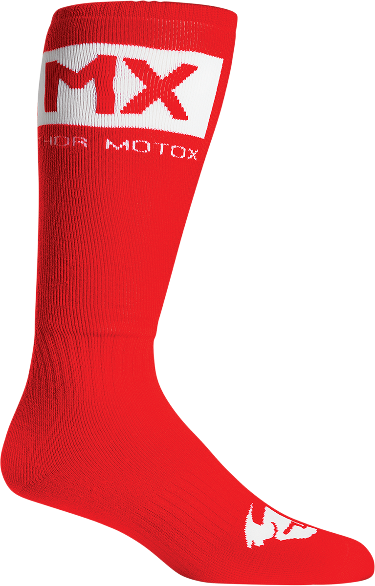 Calcetines sólidos THOR Youth MX - Rojo/Blanco - Talla 1-6 3431-0661 