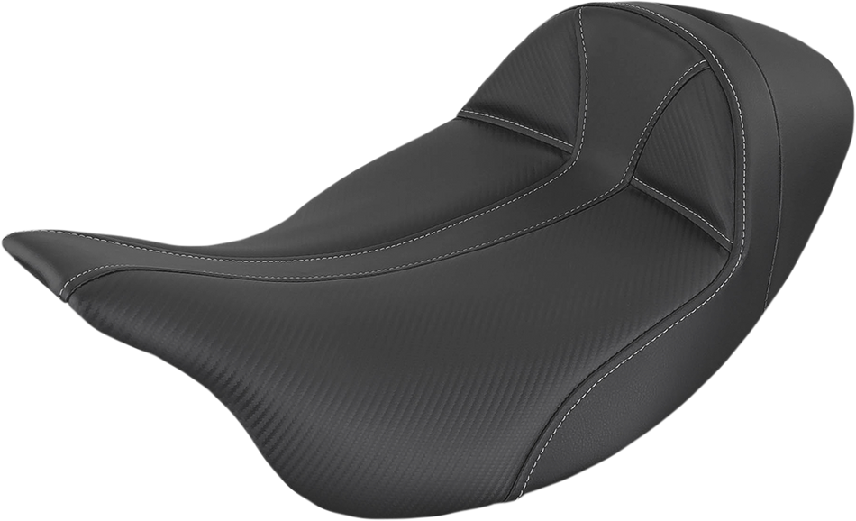 SADDLEMEN Dominator Seat - Low - Solo - Black w/ Gray Stitching - FL '08-'23 808-07B-0042L