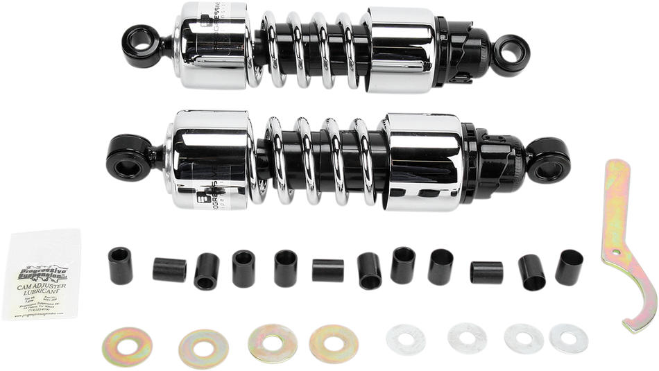 PROGRESSIVE SUSPENSION Shocks - 412 Cruiser Series - Chrome - 11.5" - Heavy Duty 412-4201C