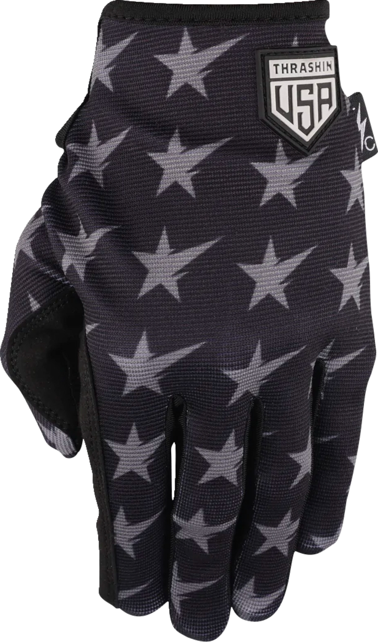 THRASHIN SUPPLY CO. Stars & Bolts Stealth Gloves - Black/Gray - Small SV1-13-08