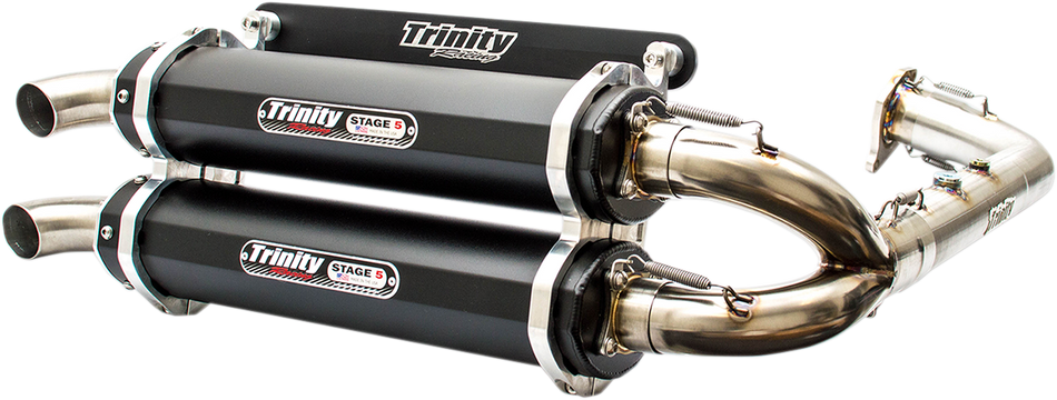 TRINITY RACING Stage 5 Dual Exhaust - Black TR-4153D-BK