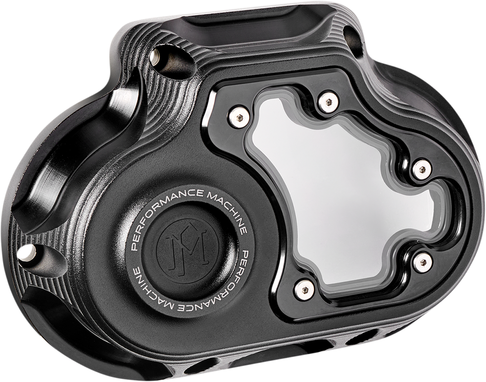 PERFORMANCE MACHINE (PM) Transmission Cover - Black Ops 0177-2081M-SMB