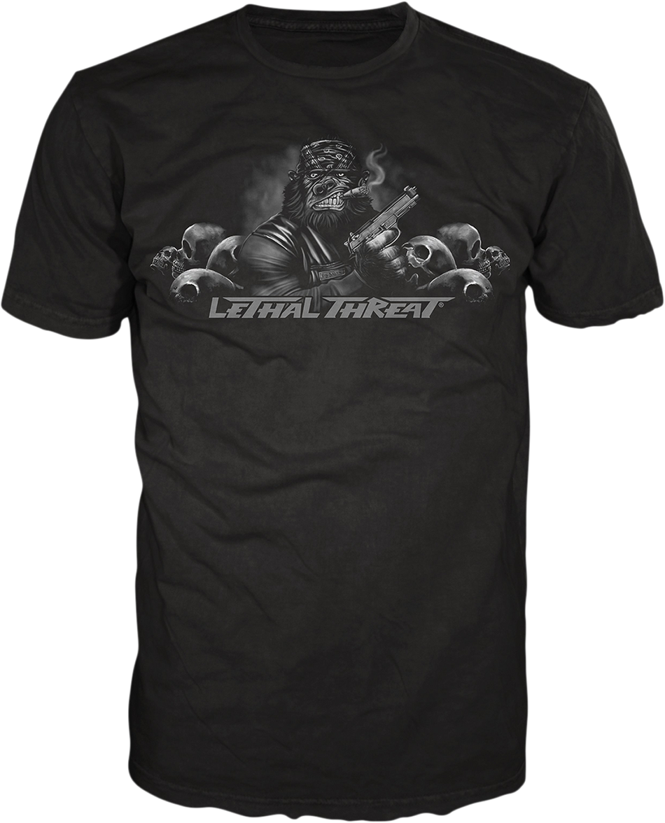 LETHAL THREAT Pistol Packing Gorilla T-Shirt - Black - 2XL LT20732XXL