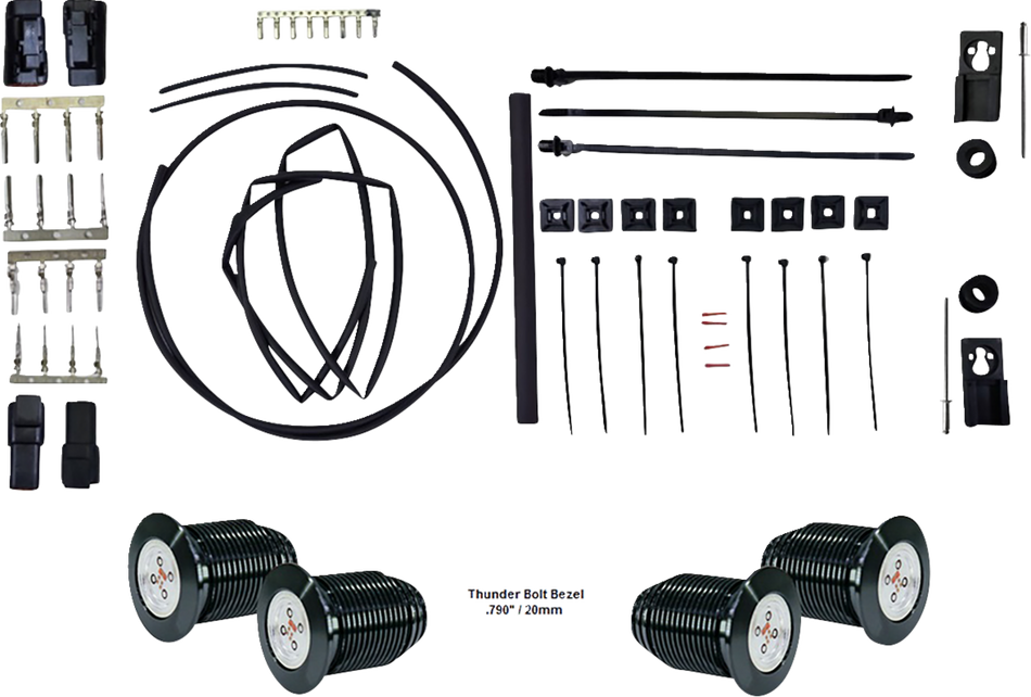 PAUL YAFFE BAGGER NATION Thunder Bolts Kit - Run/Brake/Turn - Black PYO:BB-TB-B