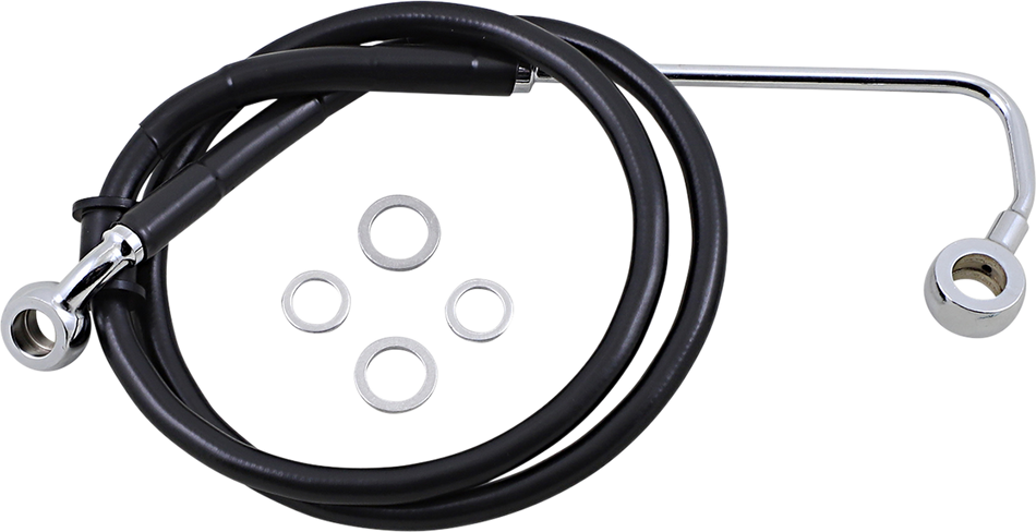 DRAG SPECIALTIES Brake Line - +4" - Black - '15-'17 Softail 618302-4BLK