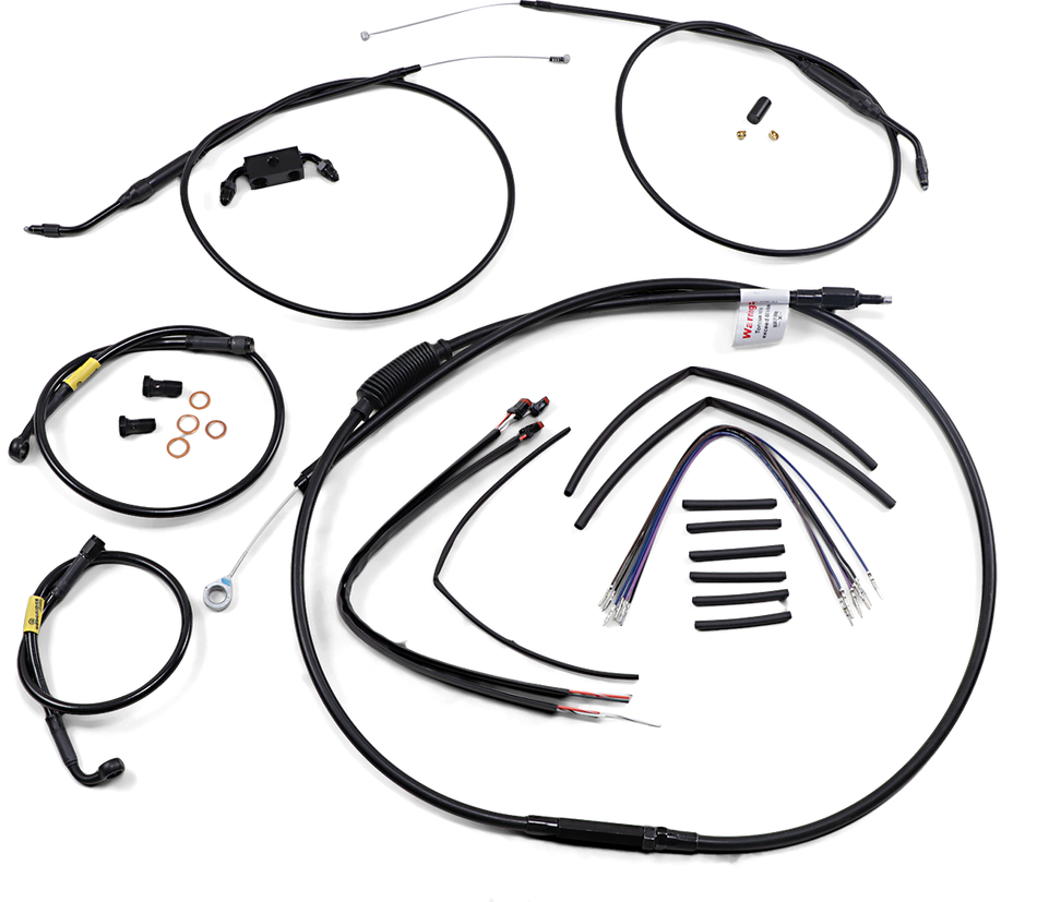 BURLY BRAND Cable Kit - Jail Bar - 12" Handlebars - Black Vinyl B30-1210