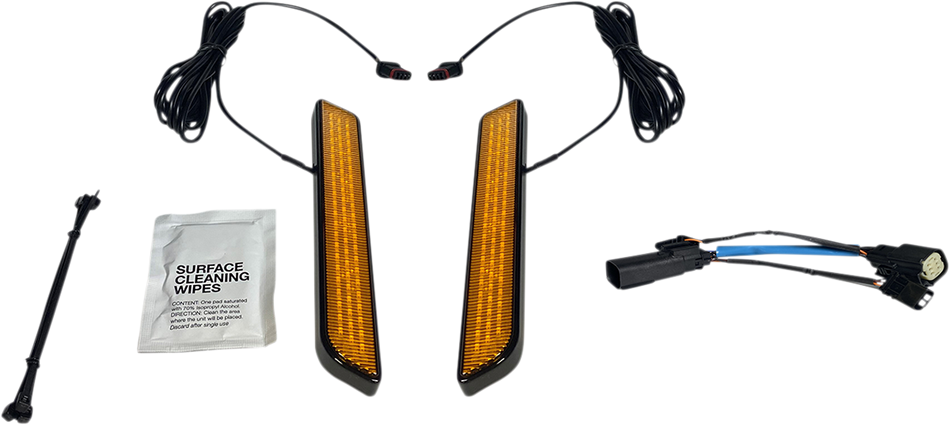 CUSTOM DYNAMICS LED Fork Light - Amber - Black CD-FORK-SS6-AB