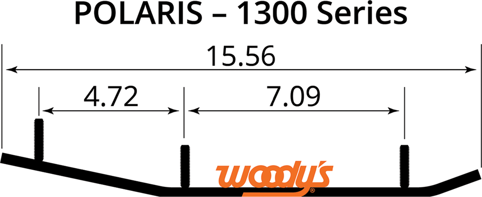 WOODY'S Ace Flat-Top Carbide Runners - 8" AP8-1300