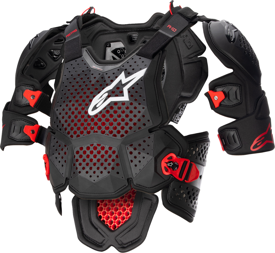 ALPINESTARS A-10 v2 Full Roost Guard - Black/Red - M/L 6700523-1431-ML