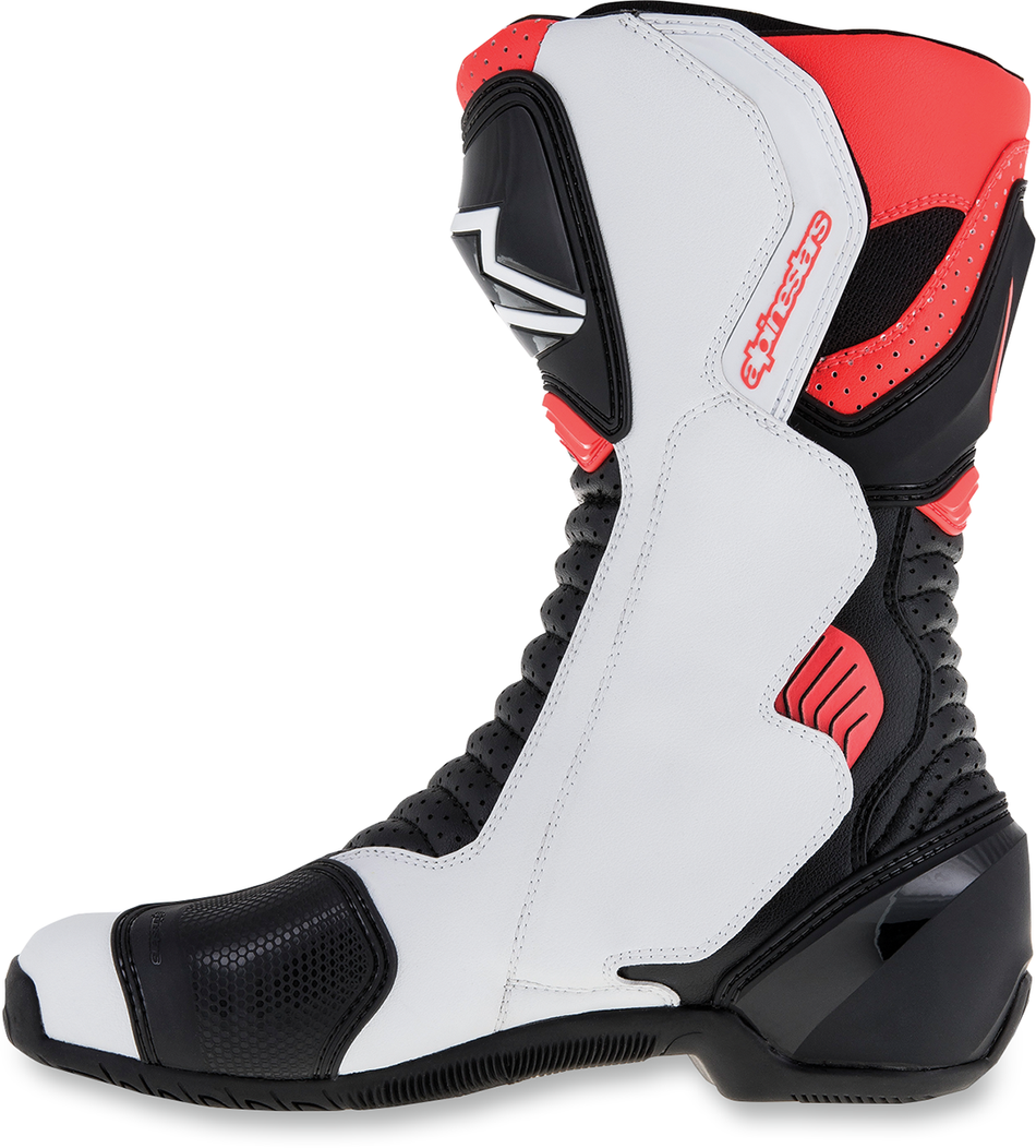 ALPINESTARS SMX-6 v2 belüftete Stiefel – Schwarz/Weiß/Rot fluoreszierend – US 9 / EU 43 2223017-1320-43