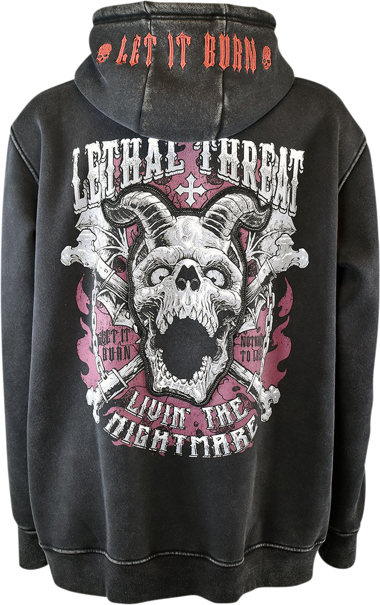 LETHAL THREAT Livin' the Nightmare Hoodie - Black - Large HD84065L