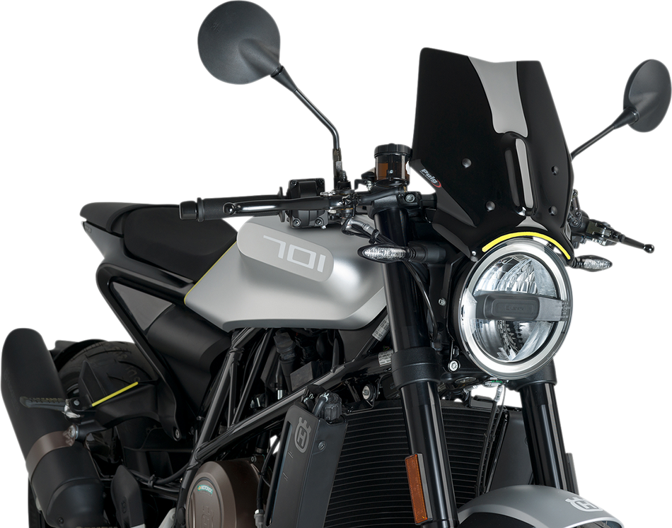 PUIG HI-TECH PARTS New Generation Windscreen - Black - Husqvarna 9750N