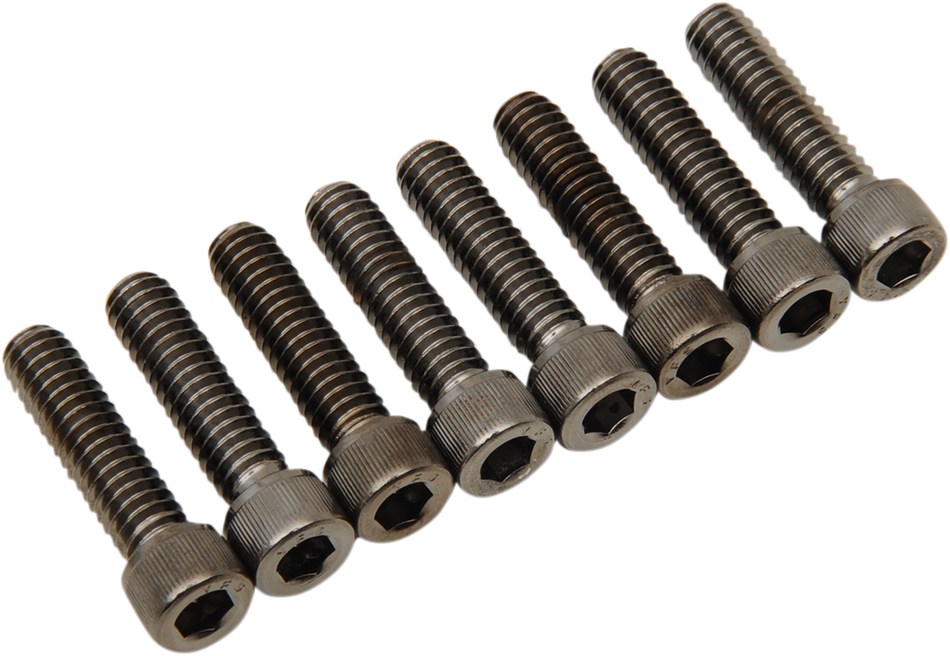 DRAG SPECIALTIES Lifter Knurled Bolt Kit - Black/Chrome - M8 MK776BK