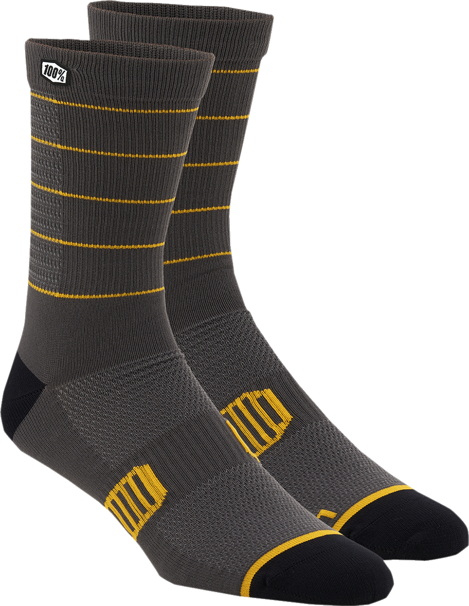 100% Advocate Socks - Charcoal/Mustard - Small/Medium 24017-459-17