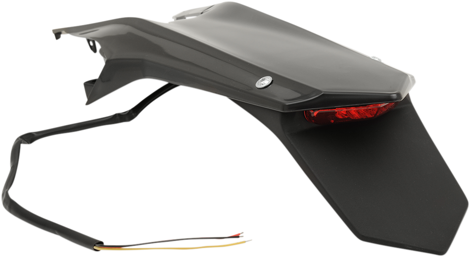 UFO Enduro Rear Fender - with Light - Black HU03362001