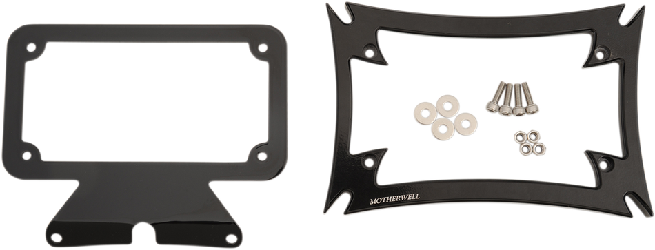 MOTHERWELL Maltese License Plate Frame with Bracket - Gloss Black MWL-862-GB-OR1