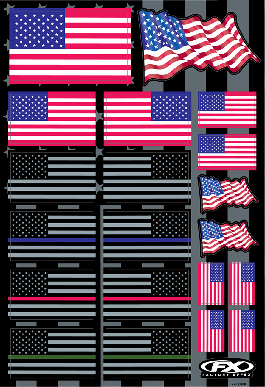 FACTORY EFFEX Decal Sheet - FX USA Flags 27-68000