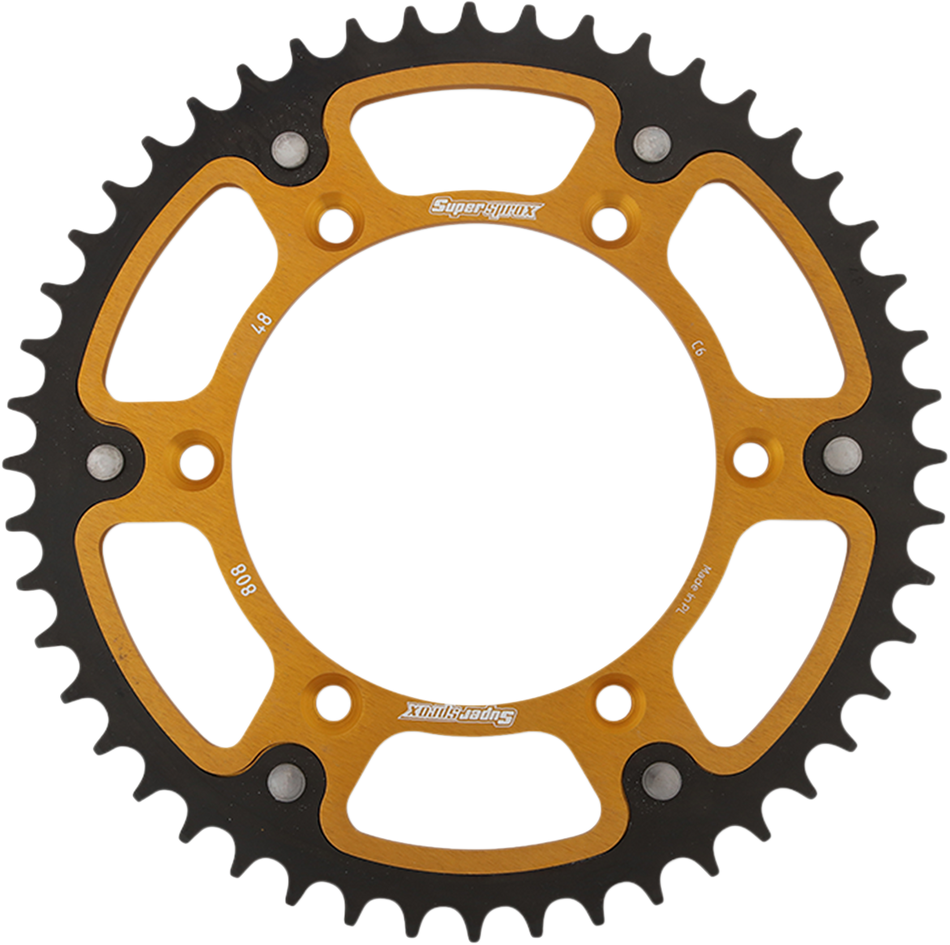 SUPERSPROX Stealth Rear Sprocket - 48 Tooth - Gold - Kawasaki/Suzuki RST-808-48-GLD