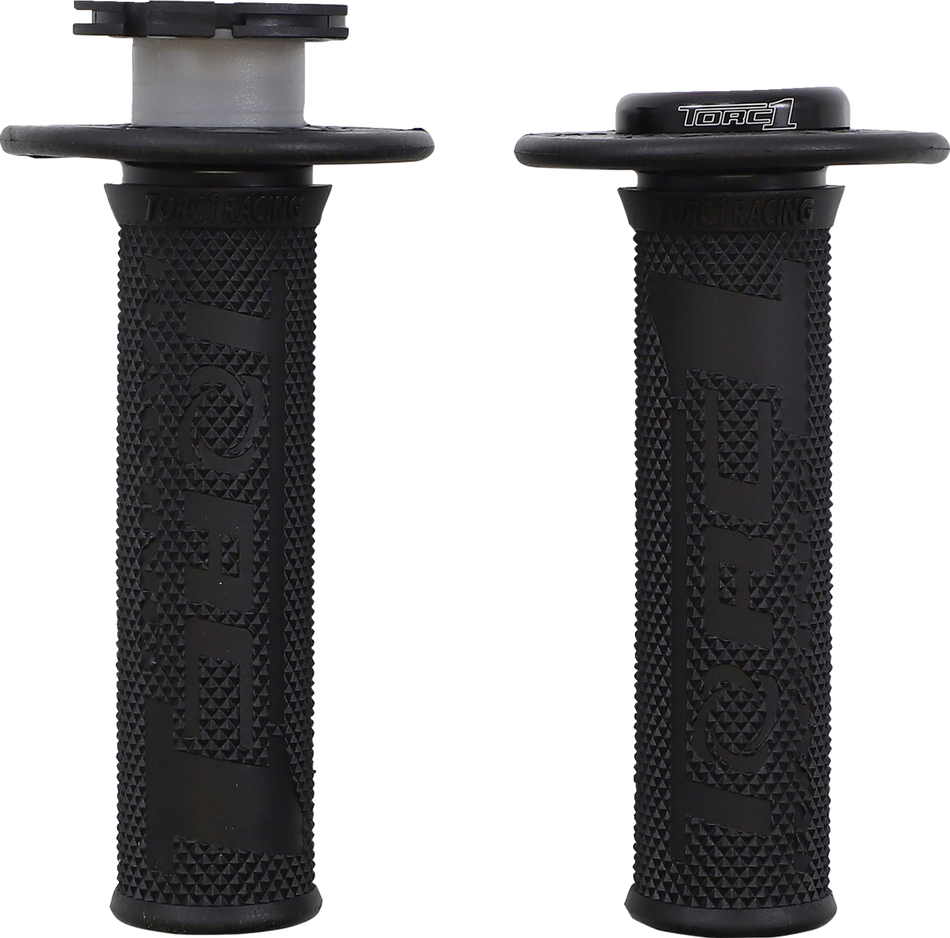 TORC1 Grips - Defy - Lock-On - Diamond - KEV-TEC Ballistic Rubber - Black 4650-0202