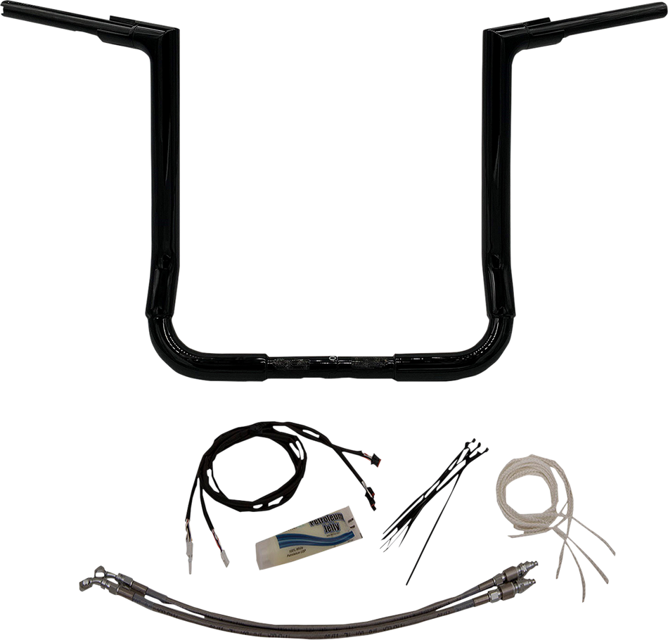 FAT BAGGERS INC. Handlebar Kit - Flat Top - 16" - Black 609216-B