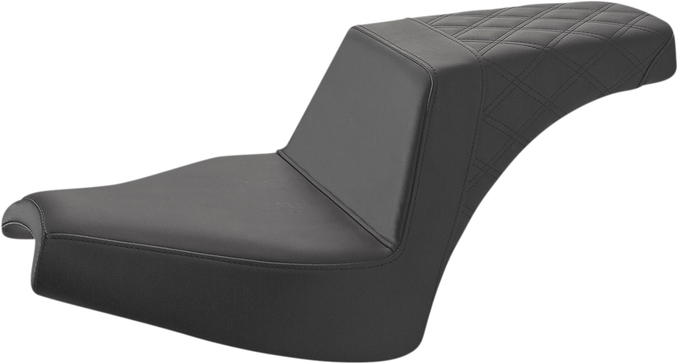 SADDLEMEN Step Up Seat - Front Smooth/Rear Lattice - Black - Chief I21-04-173