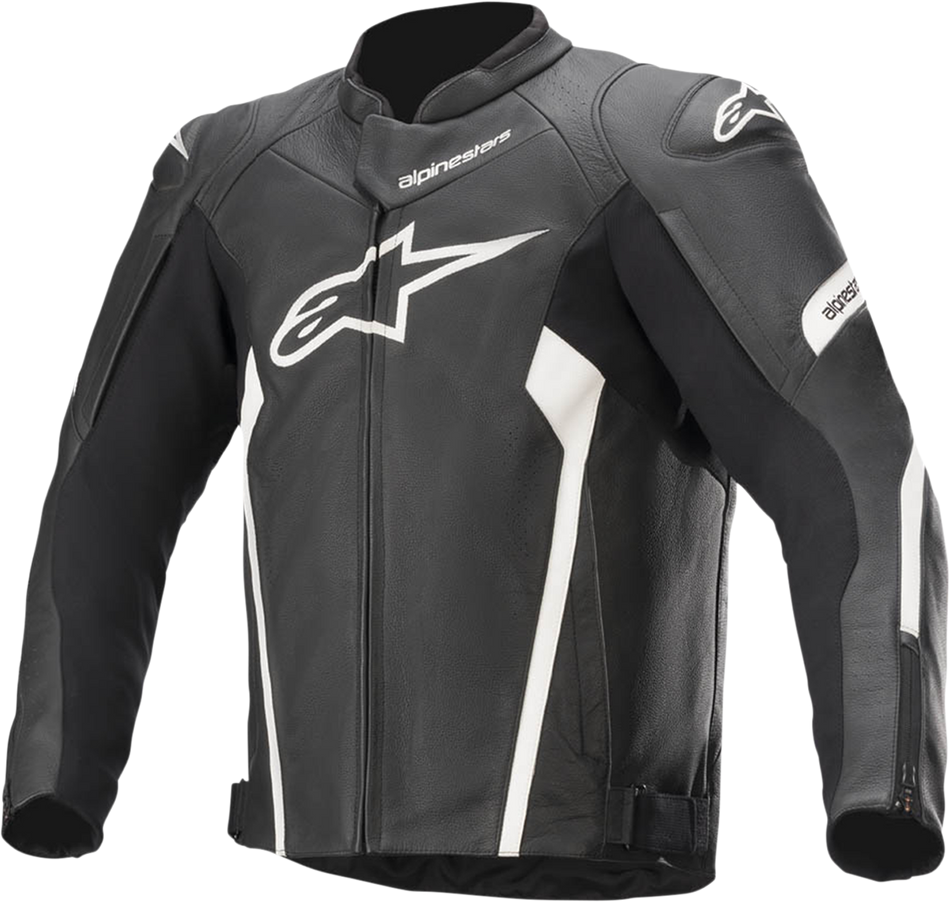 Chaqueta de cuero ALPINESTARS Faster v2 - Negro/Blanco - US 48 / EU 58 3103521-12-58 