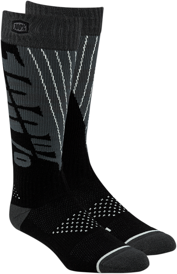 100% Torque Comfort Moto Socks - Black/Gray - Small/Medium 24007-353-17