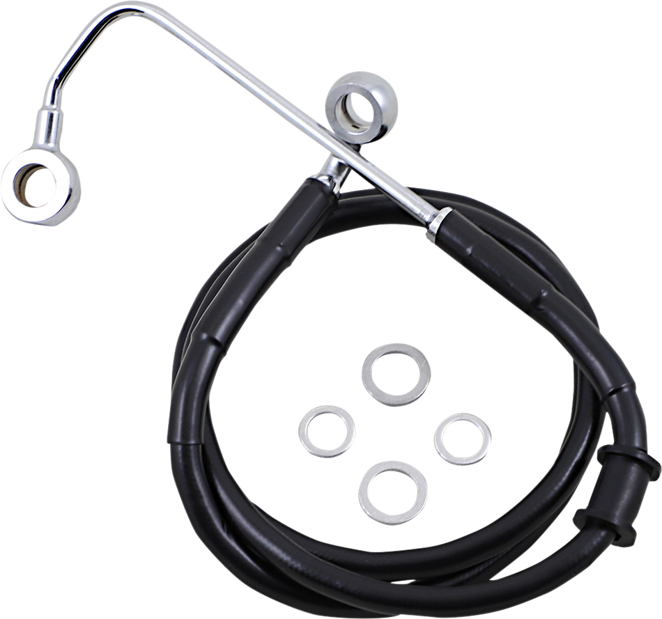 DRAG SPECIALTIES Brake Line - +10" - Black - '15-'17 Softail 618302-10BLK