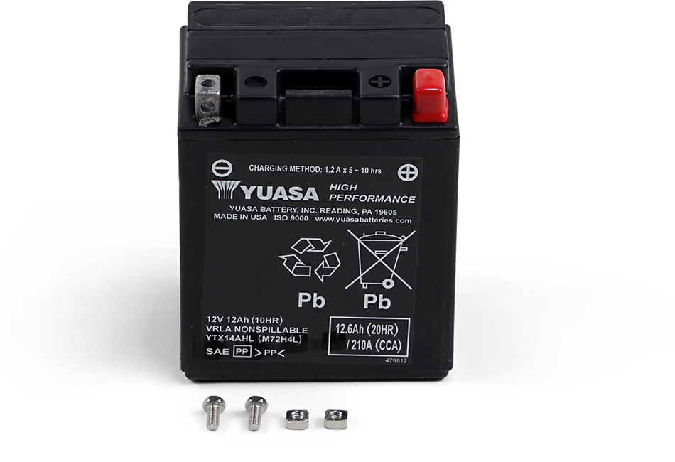 YUASA AGM Battery - YTX14AHL YUAM72H4L