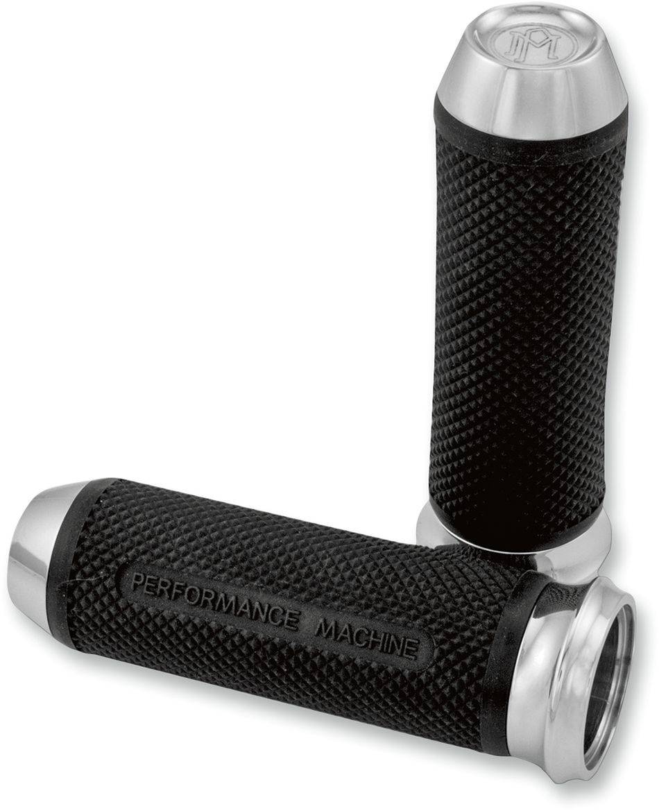 PERFORMANCE MACHINE (PM) Grips - Elite - TBW - Chrome 00635-2028CH