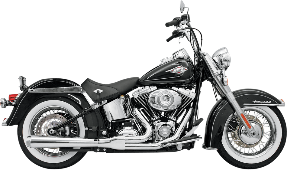 BASSANI XHAUST 2:1 Exhaust - Chrome - Long - Softail 12111J