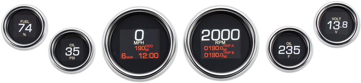 DAKOTA DIGITAL MLX 6-Gauge Instrument Kit - Chrome Bezel MLX-8696