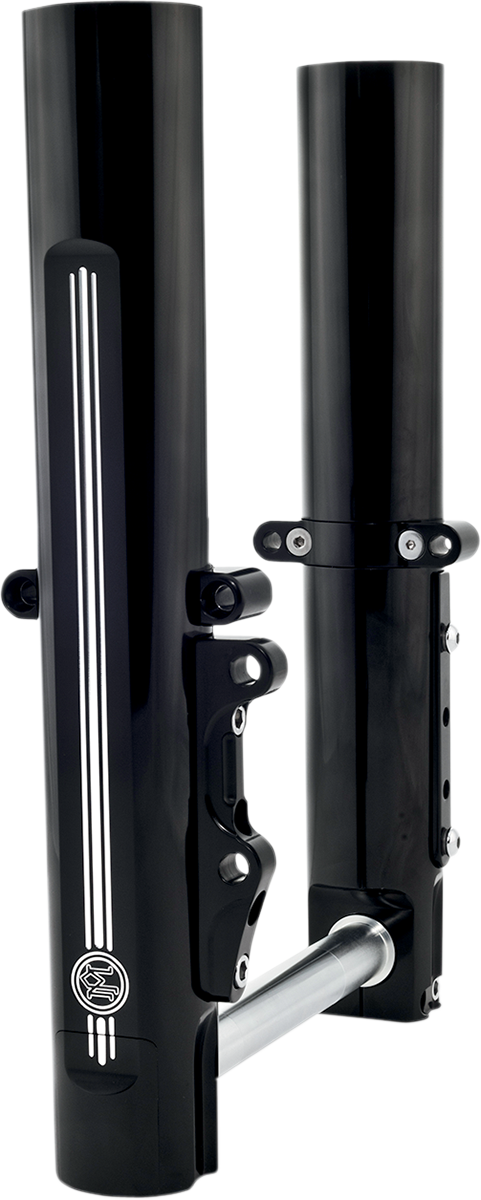 PERFORMANCE MACHINE (PM) Lower Fork Leg Kit - Single Disc - Contrast Cut - Black/Silver - '14-'20 FL 0208-2097-BM